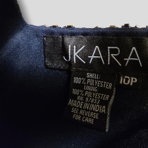 J Kara Beaded Sleeveless Cocktail Dress 10P - Picture 6 of 10